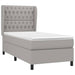 Pat box spring cu saltea, gri deschis, 90x190 cm, textil - WALTI WALTI