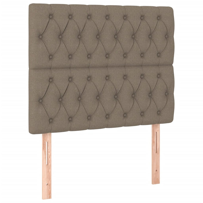 Pat box spring cu saltea, gri taupe, 90x190 cm, textil WALTI