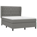 Pat box spring cu saltea, gri închis, 140x190 cm, textil - WALTI WALTI