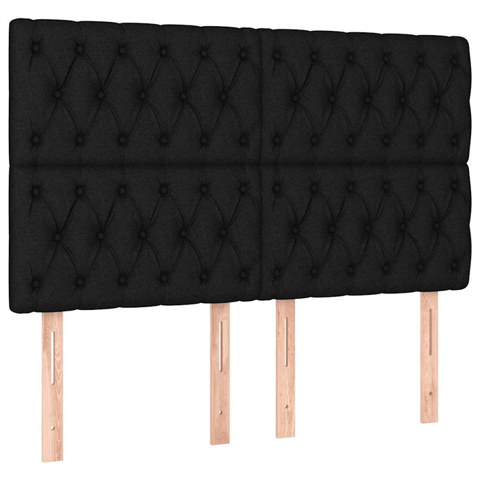 Pat box spring cu saltea, negru, 140x200 cm, textil - WALTI WALTI