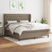 Pat box spring cu saltea, gri taupe, 160x200 cm material textil - WALTI WALTI
