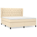 Pat box spring cu saltea, crem, 160x200 cm, material textil - WALTI WALTI