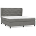 Pat box spring cu saltea, gri închis, 180x200 cm, textil - WALTI WALTI