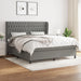 Pat box spring cu saltea, gri închis, 180x200 cm, textil - WALTI WALTI