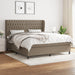 Pat continental cu saltea, gri taupe, 180x200 cm, textil - WALTI WALTI