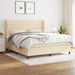 Pat continental cu saltea, crem, 180x200 cm, textil - WALTI WALTI