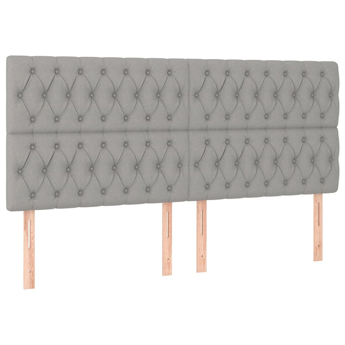 Pat box spring cu saltea, gri deschis, 200x200 cm, textil - WALTI WALTI