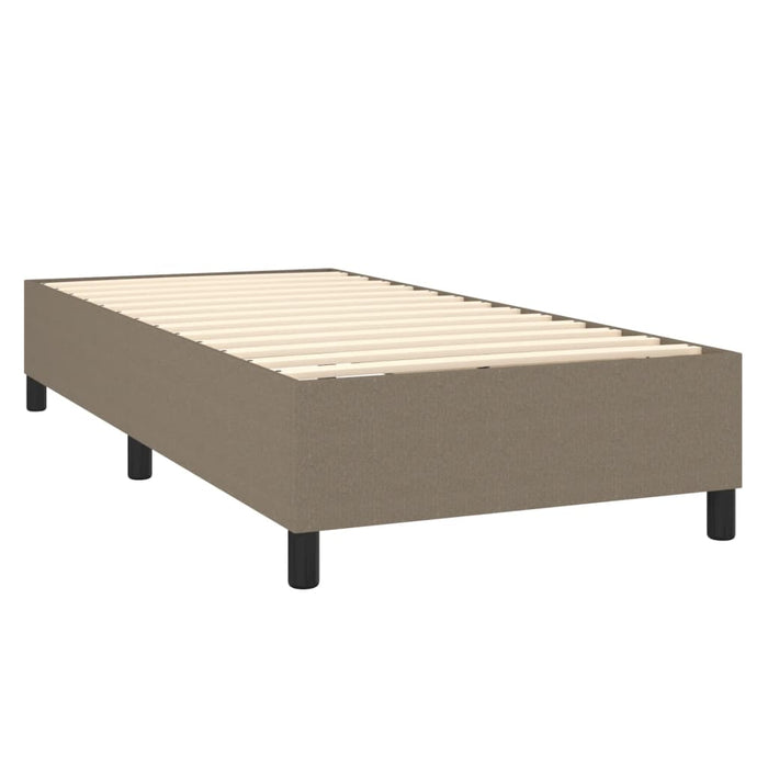 Pat box spring cu saltea, gri taupe, 90x190 cm, textil - WALTI WALTI