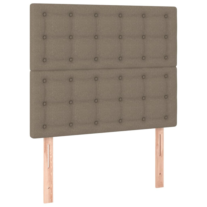 Pat box spring cu saltea, gri taupe, 90x190 cm, textil - WALTI WALTI