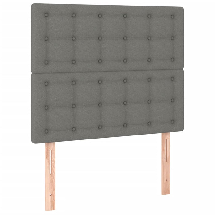 Pat box spring cu saltea, gri închis, 90x200 cm, textil - WALTI WALTI