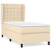 Pat box spring cu saltea, crem, 90x200 cm, textil - WALTI WALTI