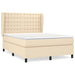 Pat box spring cu saltea, crem, 140x200 cm, textil - WALTI WALTI