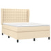 Pat box spring cu saltea, crem, 140x200 cm, textil - WALTI WALTI