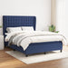 Pat box spring cu saltea, albastru, 140x200 cm, textil - WALTI WALTI