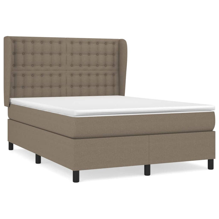 Pat continental cu saltea gri taupe 140x200 cm material textil - WALTI WALTI