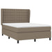 Pat continental cu saltea gri taupe 140x200 cm material textil - WALTI WALTI