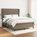 Pat continental cu saltea gri taupe 140x200 cm material textil - WALTI WALTI