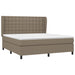 Pat box spring cu saltea, gri taupe, 160x200 cm material textil - WALTI WALTI