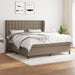 Pat box spring cu saltea, gri taupe, 160x200 cm material textil - WALTI WALTI