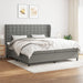 Pat box spring cu saltea, gri închis, 200x200 cm, textil - WALTI WALTI