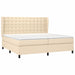 Pat box spring cu saltea, crem, 200x200 cm, textil - WALTI WALTI