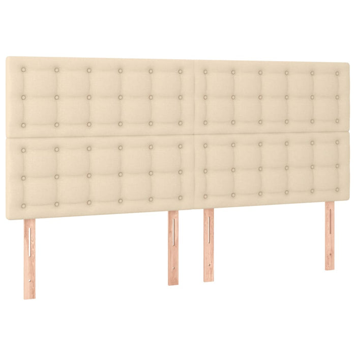 Pat box spring cu saltea, crem, 200x200 cm, textil - WALTI WALTI