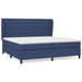 Pat box spring cu saltea, albastru, 200x200 cm, textil - WALTI WALTI