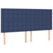 Pat box spring cu saltea, albastru, 200x200 cm, textil - WALTI WALTI