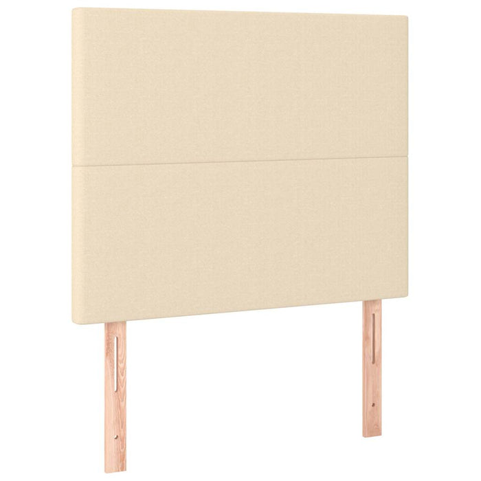 Pat box spring cu saltea, crem, 80x200 cm, textil WALTI