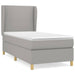 Pat box spring cu saltea, gri deschis, 90x190 cm, textil - WALTI WALTI