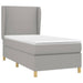 Pat box spring cu saltea, gri deschis, 90x190 cm, textil - WALTI WALTI