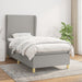 Pat box spring cu saltea, gri deschis, 90x190 cm, textil - WALTI WALTI