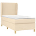 Pat box spring cu saltea, crem, 90x190 cm, textil - WALTI WALTI