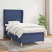 Pat box spring cu saltea, albastru, 90x190 cm, textil - WALTI WALTI