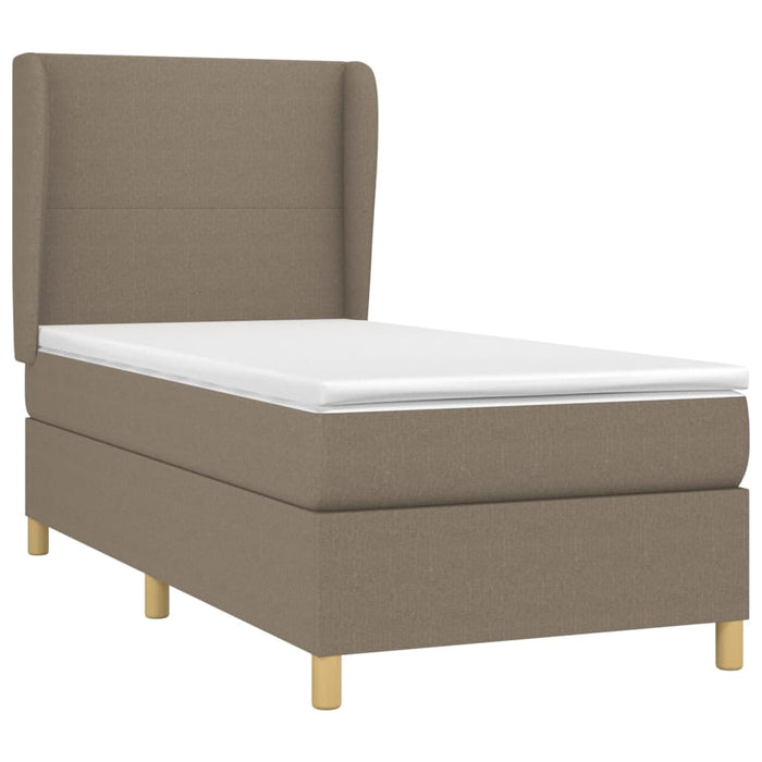 Pat box spring cu saltea, gri taupe, 100x200 cm, textil - WALTI WALTI