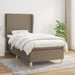 Pat box spring cu saltea, gri taupe, 100x200 cm, textil - WALTI WALTI