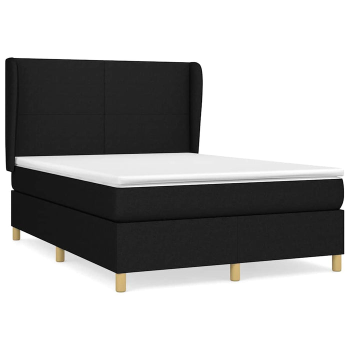 Pat box spring cu saltea, negru, 140x190 cm, textil - WALTI WALTI
