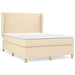 Pat box spring cu saltea, crem, 140x200 cm, textil - WALTI WALTI