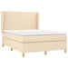 Pat box spring cu saltea, crem, 140x200 cm, textil - WALTI WALTI