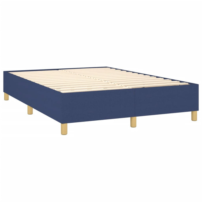 Pat box spring cu saltea, albastru, 140x200 cm, textil - WALTI WALTI