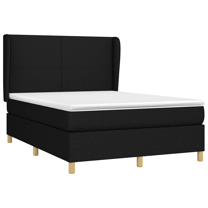 Pat box spring cu saltea, negru, 140x200 cm, textil - WALTI WALTI