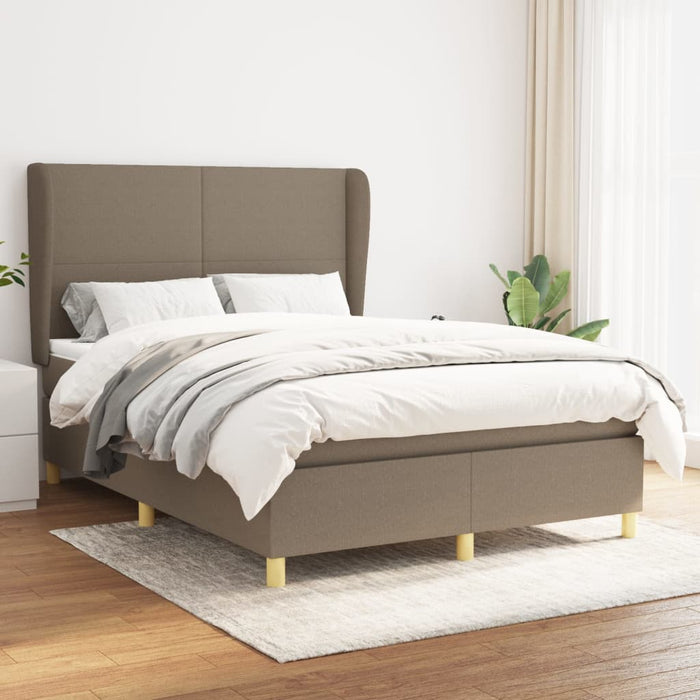 Pat continental cu saltea gri taupe 140x200 cm material textil WALTI