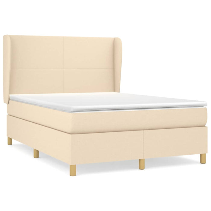 Pat continental cu saltea, crem, 140x200 cm, material textil - WALTI WALTI