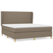 Pat box spring cu saltea, gri taupe, 160x200 cm material textil - WALTI WALTI
