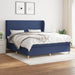 Pat continental cu saltea, albastru, 160x200cm, material textil - WALTI WALTI