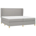Pat box spring cu saltea, gri deschis, 200x200 cm, textil - WALTI WALTI