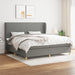 Pat box spring cu saltea, gri închis, 200x200 cm, textil - WALTI WALTI