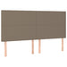 Pat box spring cu saltea, gri taupe, 200x200 cm, textil - WALTI WALTI
