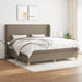 Pat box spring cu saltea, gri taupe, 200x200 cm, textil - WALTI WALTI