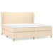 Pat box spring cu saltea, crem, 200x200 cm, textil - WALTI WALTI